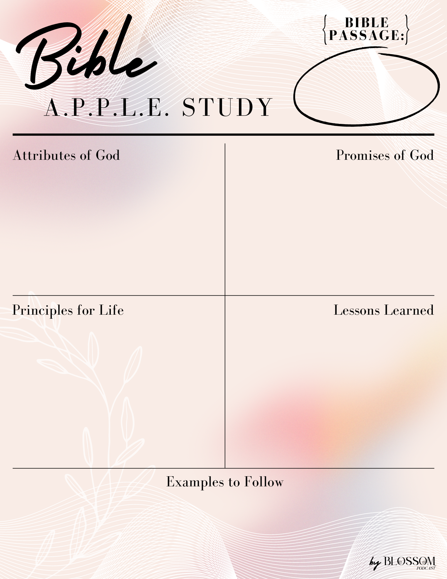 Bible Study Worksheets