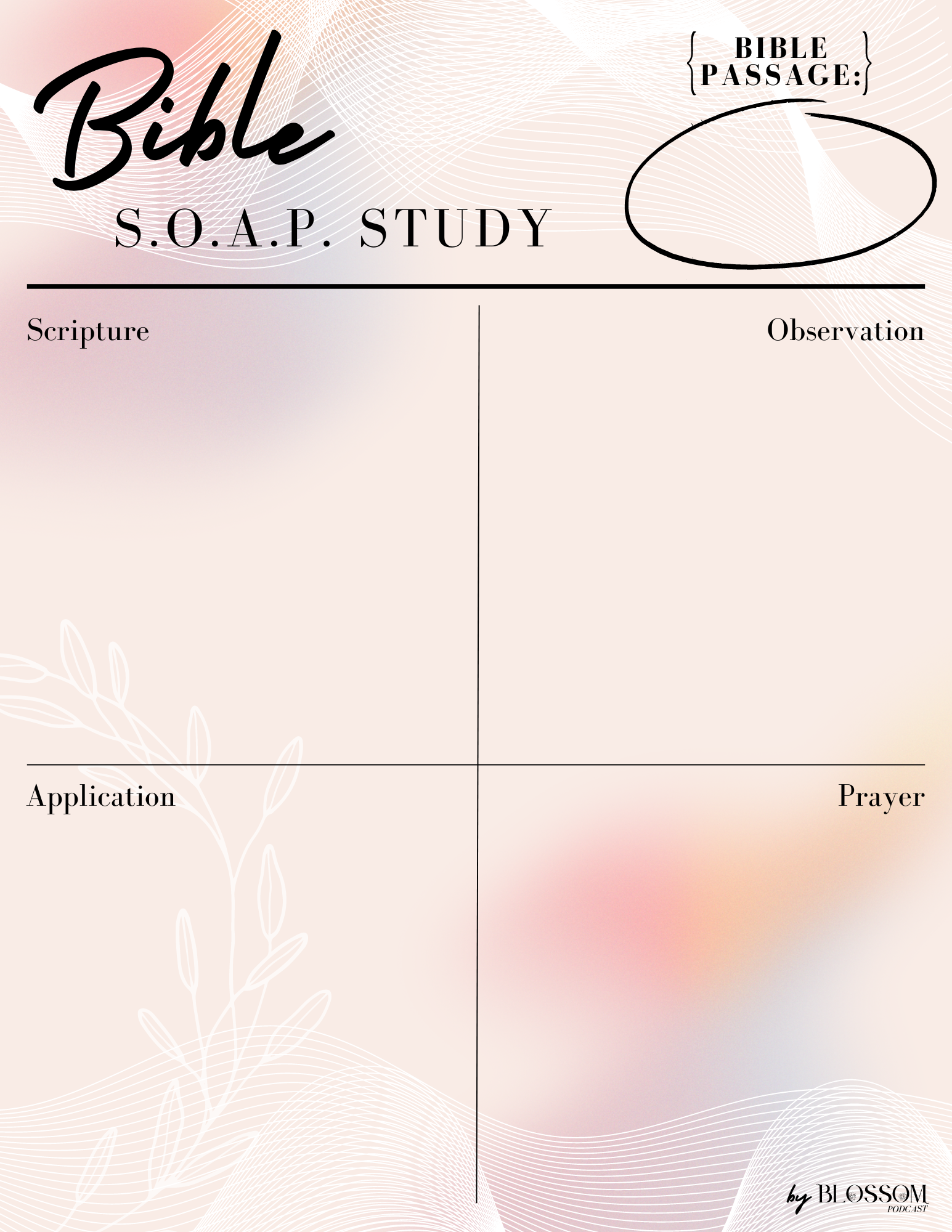 Bible Study Worksheets